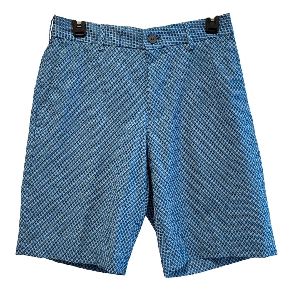 Walter Hagen 11 Golf Shorts Men's Size 30 Blue Pattern Stretch‎ Waistband NEW